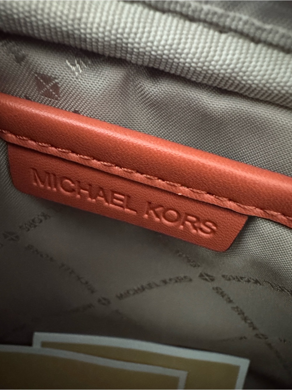 Michael Kors Cream and Orange Crossbody Bag with MK Logo Patch - Picture 8 of 13